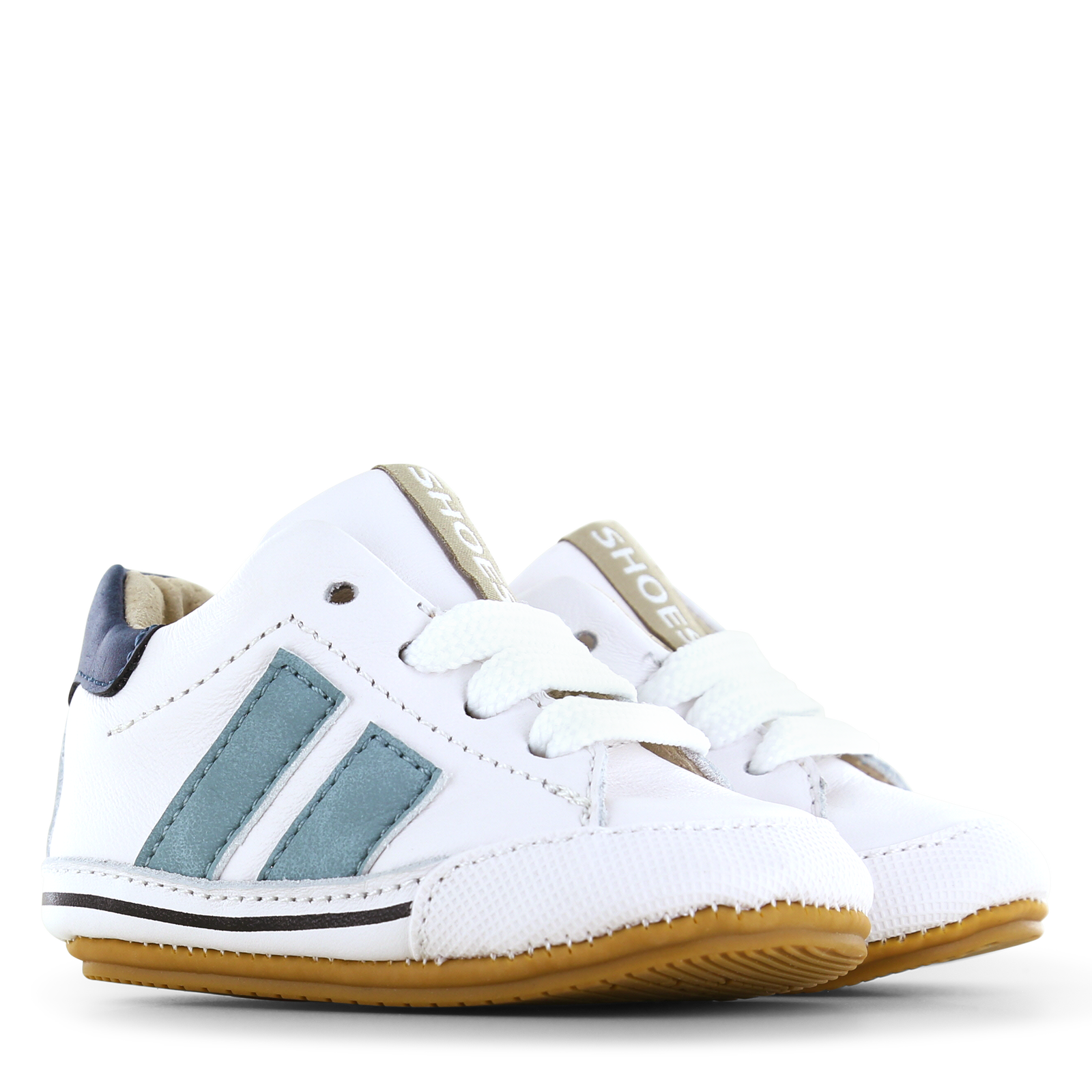 Shoesme wit-blauw BABY-PROOF® schoentje Leer | Jongens schoenen
