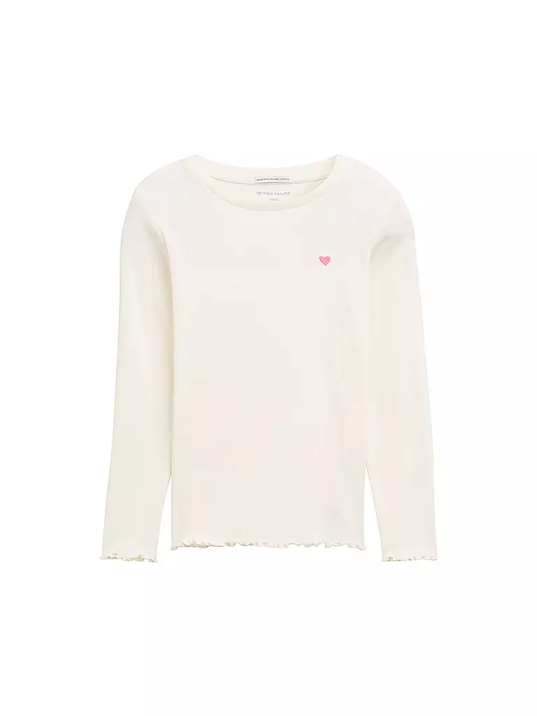 TOM TAILOR Mädchen Langarmshirt  weiss