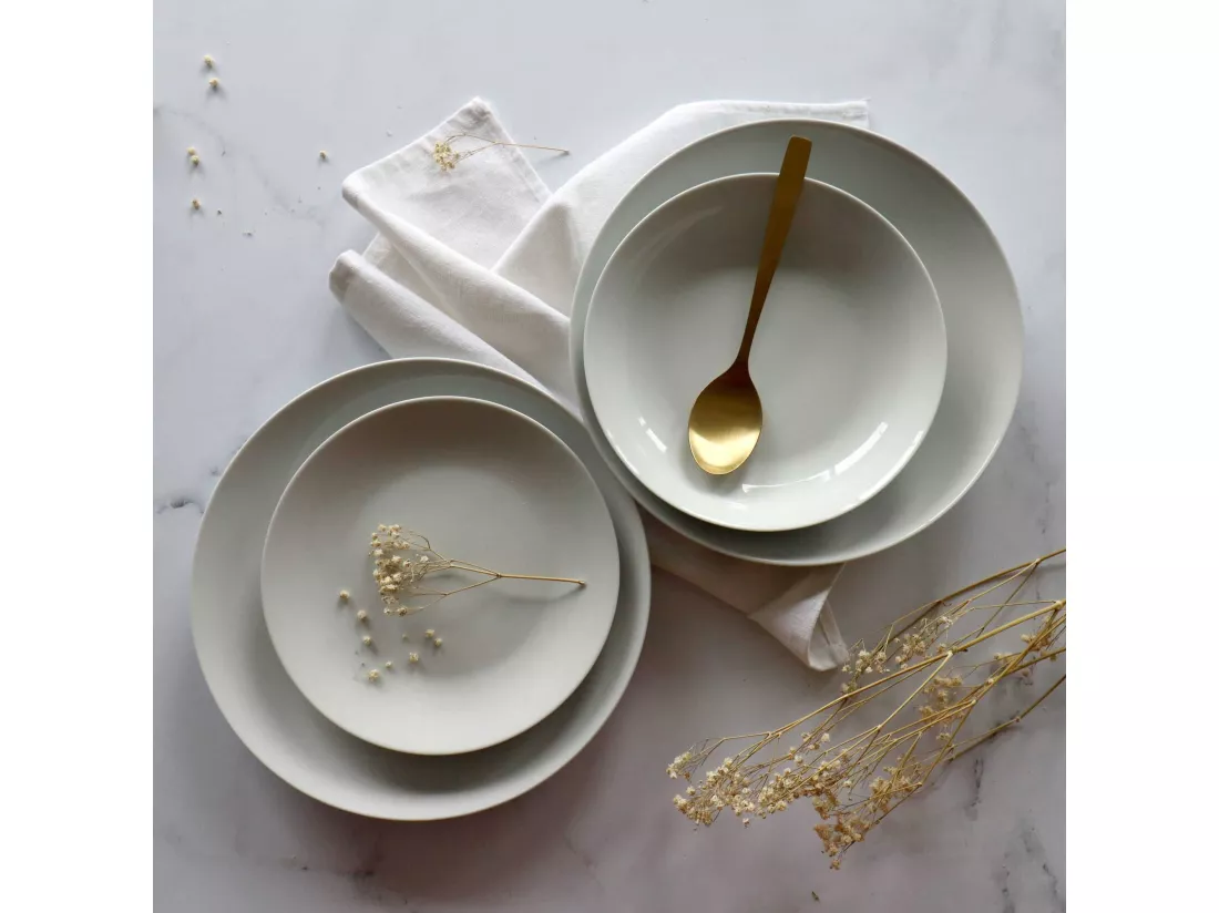 Novastyl - Lot 6 Assiettes Creuses Metropolitan 21cm En Porcelaine Blanche