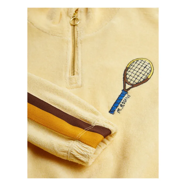 Mini Rodini Sweat Col Zippé Tennis Eponge Bio | Jaune