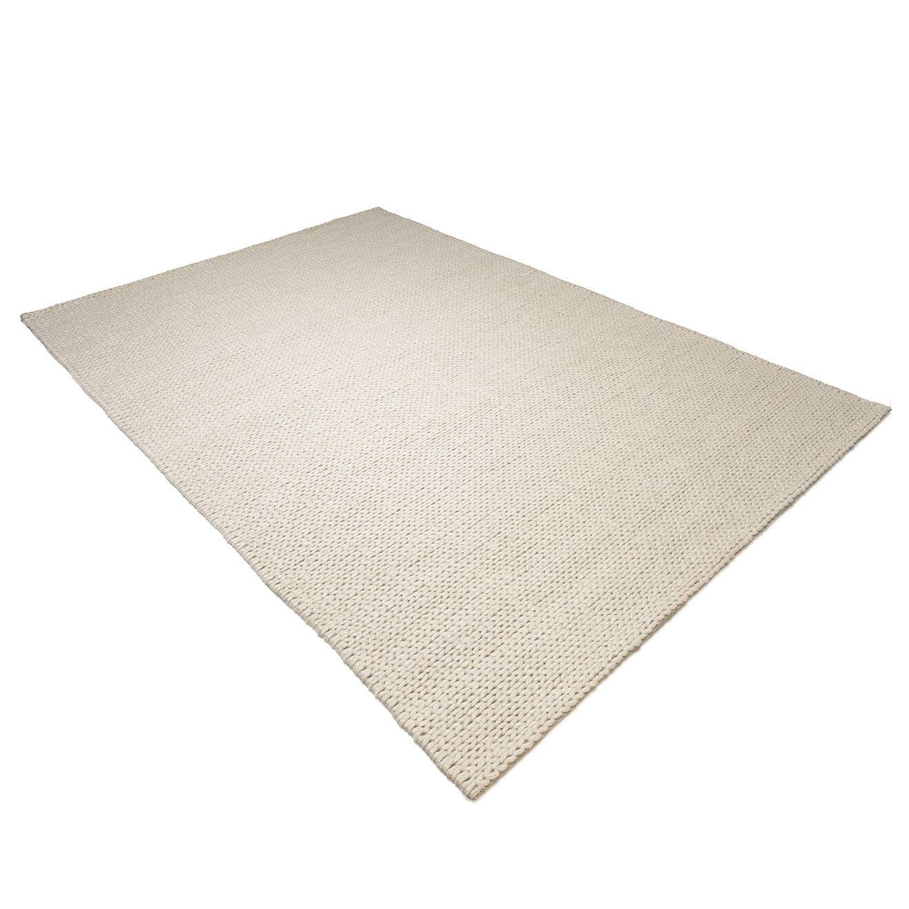 Macabane Tapis en Laine tissée Quentin écru - 290x200 cm