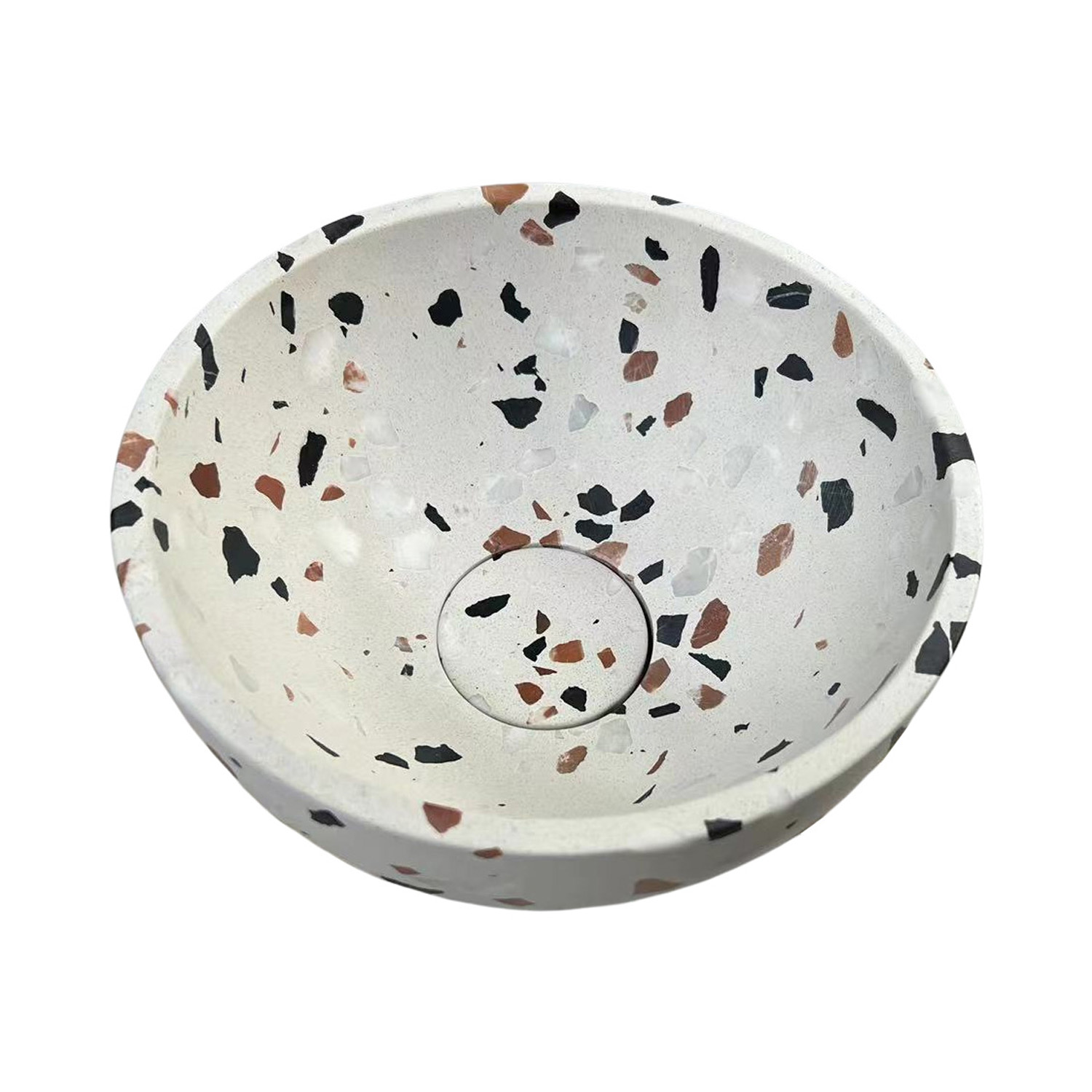 Fontana Terrazzo Micro Marble toiletmeubel met ribbelfront 40cm kasteel bruin