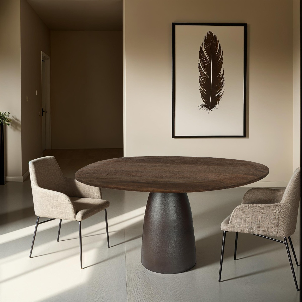 Paddestoel Organic Eettafel 140cm bruin