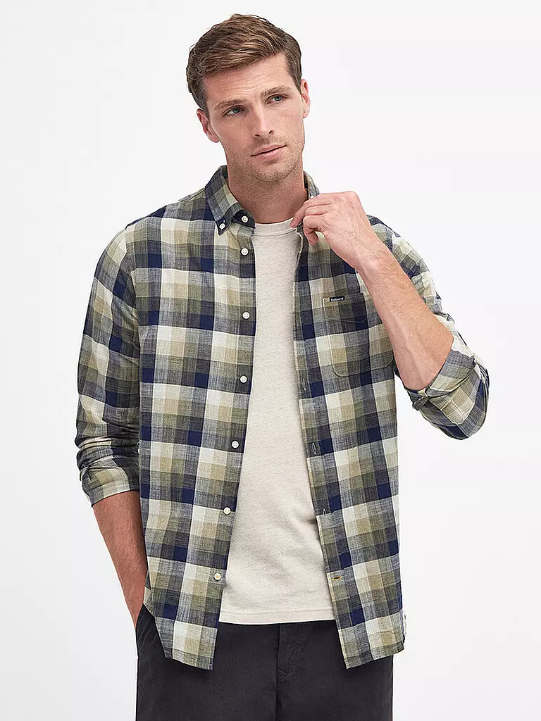 BARBOUR Hemd Tailord Fit HILLROAD gelb