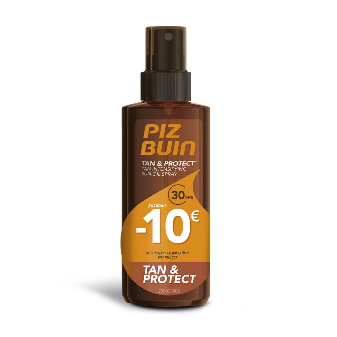 PIZ BUIN  Duo Tan & Protect FPS30 Óleo Spray Intensificador de Bronzeado (2x150ml) - 300ml