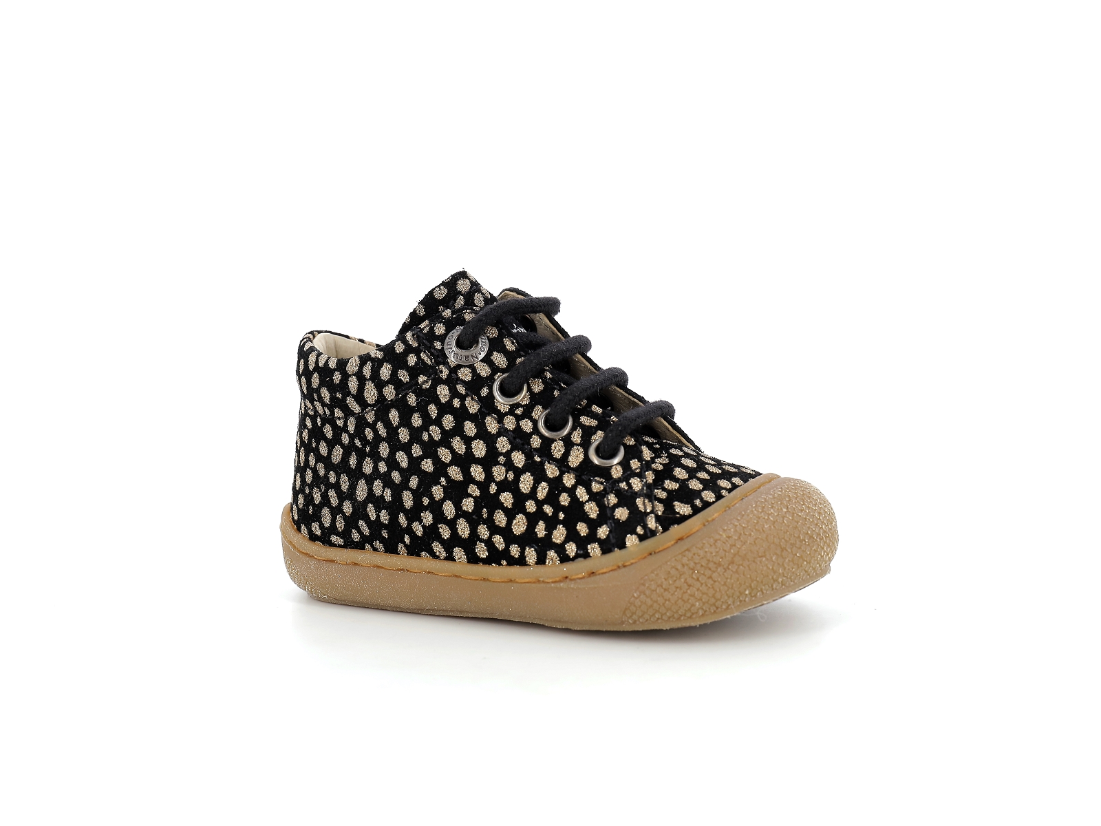 Naturino-COCOON SUEDE GIRL Nubuck Noir Or