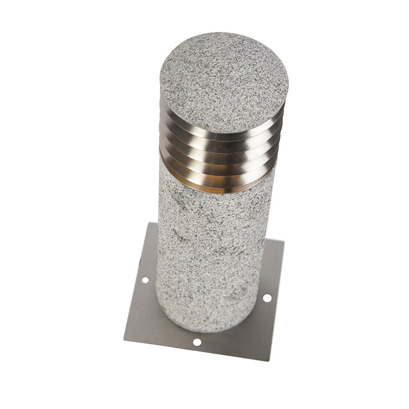 Buitenlamp graniet met grondpin en kabelmof 40cm IP55 - Happy