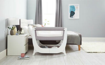 Shnuggle Air Bedside Crib, Dove Grey