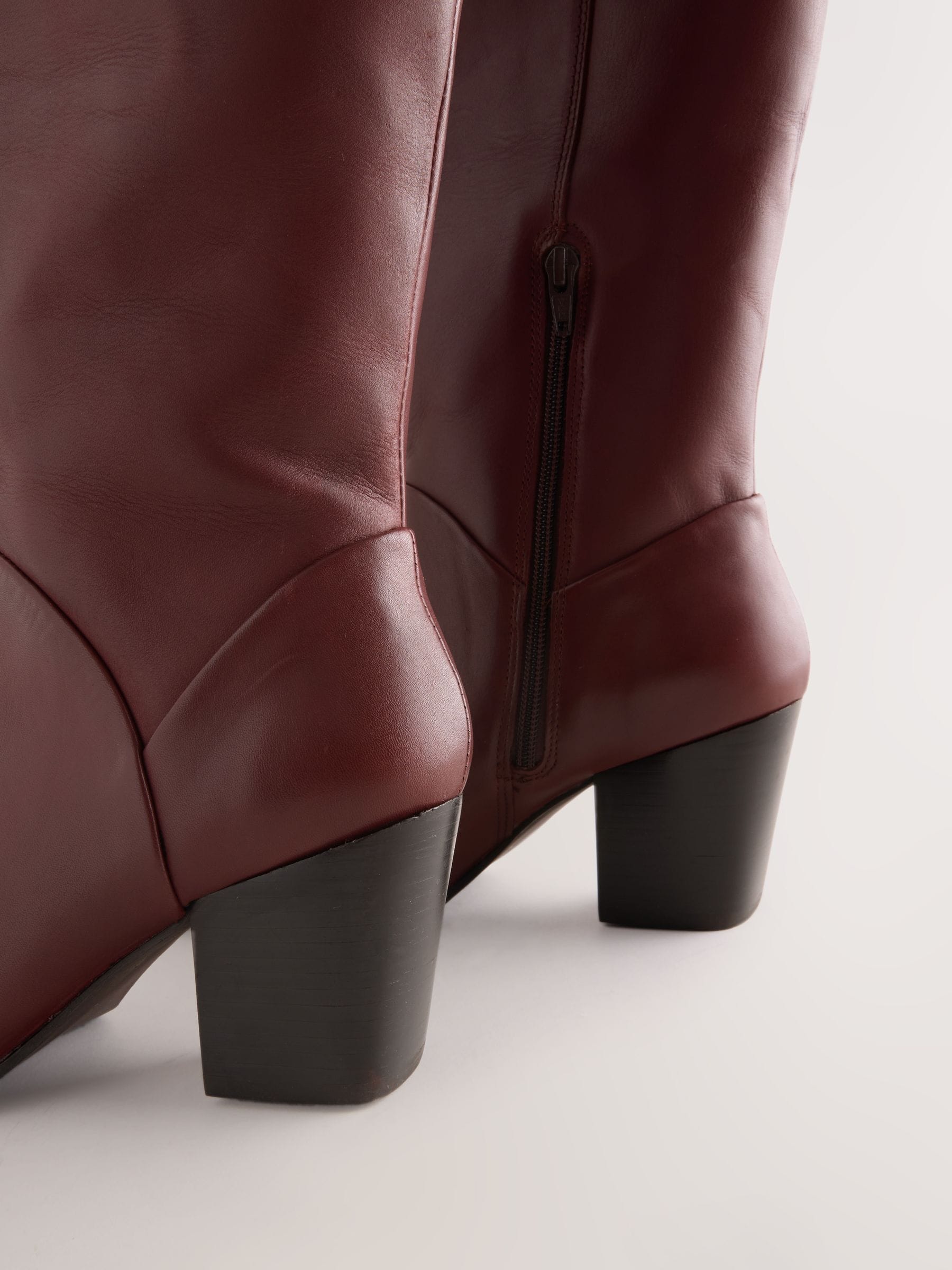 Bordeauxrood - Forever Comfort® Western Block Heel Knee High Boots
