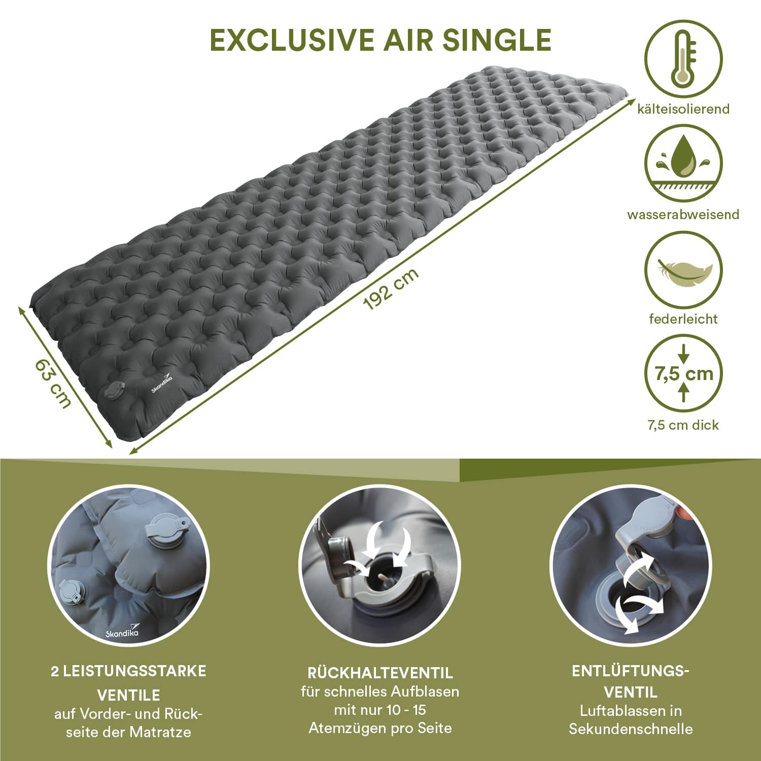 Skandika Exclusive Air Single opblaasbare slaapmat