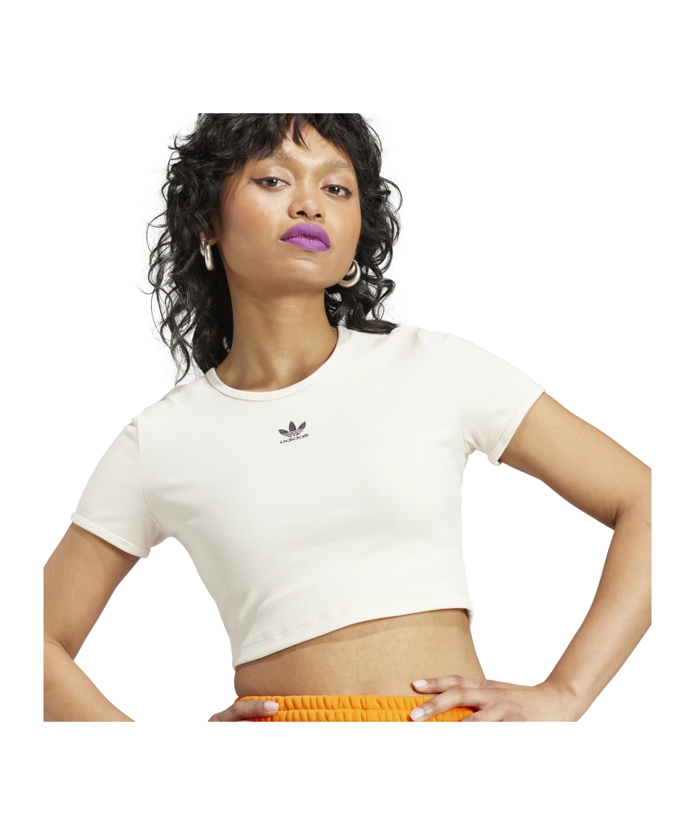adidas Originals RIB T-Shirt Damen Beige