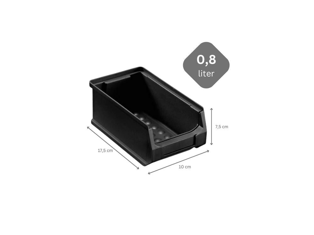 PROREGAL Value Pack 5x Geleidende opbergdoos 2,0 HxBxD 7,5 x 5 x 17,5 cm 0,8 liter ESD-opslagcontainer
