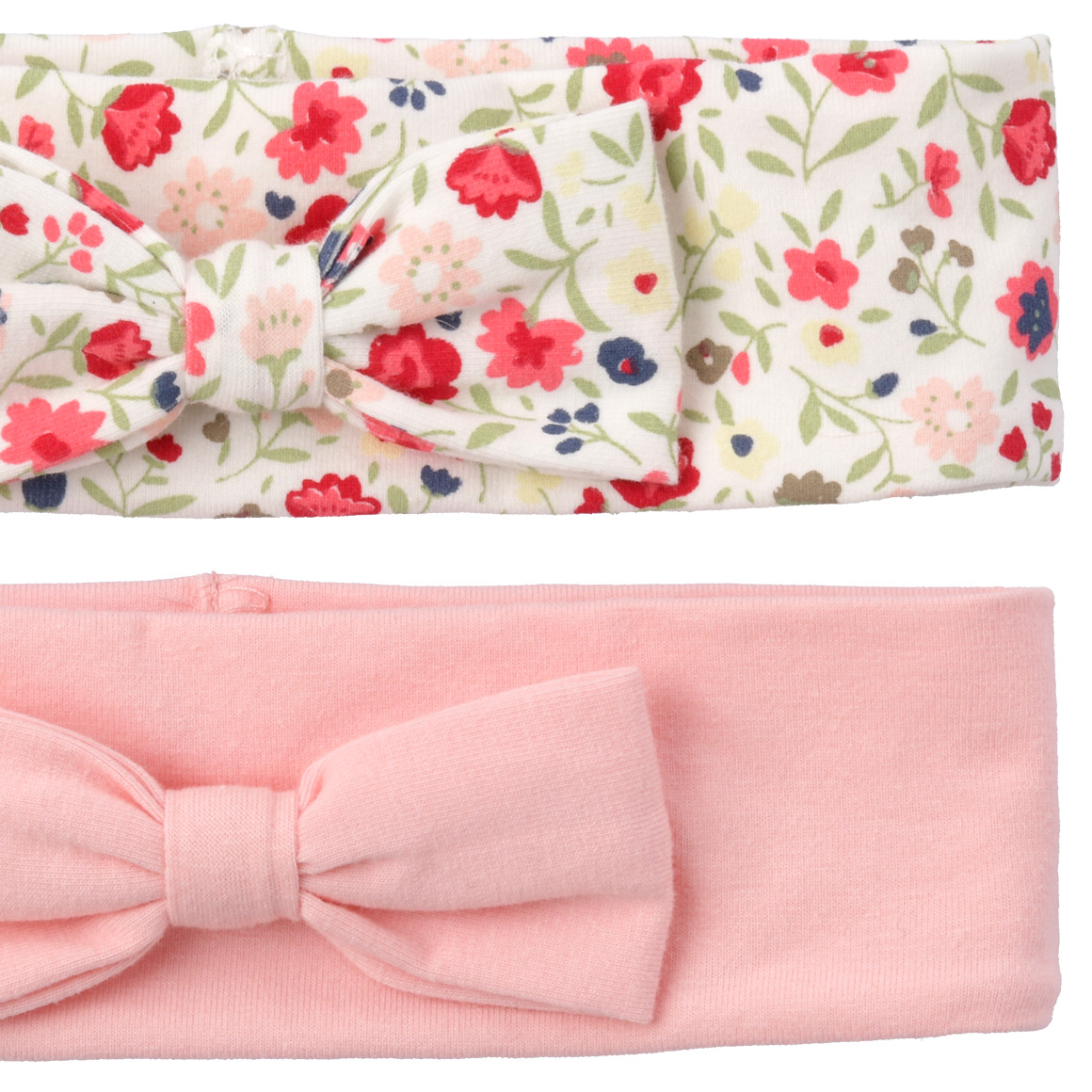 Topomini 2 Baby Stirnbänder aus Baumwolle im Set rosa / pink / hellgrün