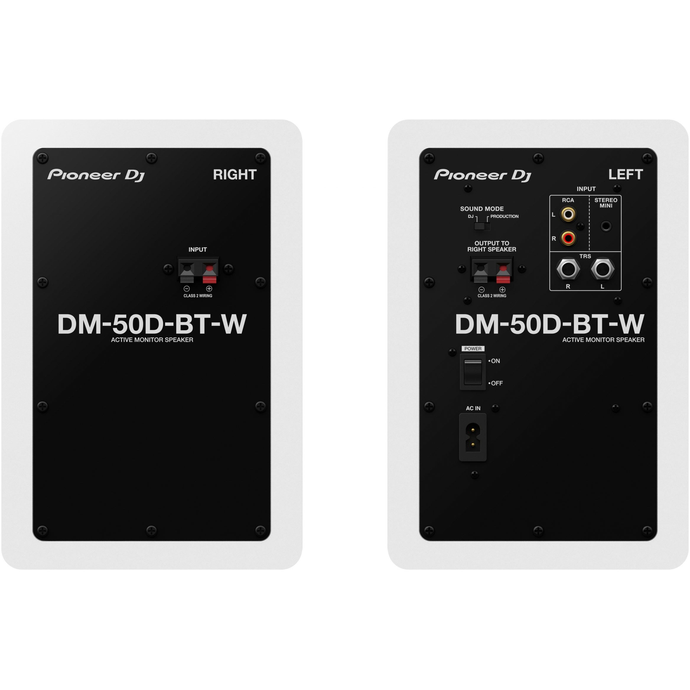 Pioneer DJ DM-50D-BT-W desktop monitorenset met Bluetooth