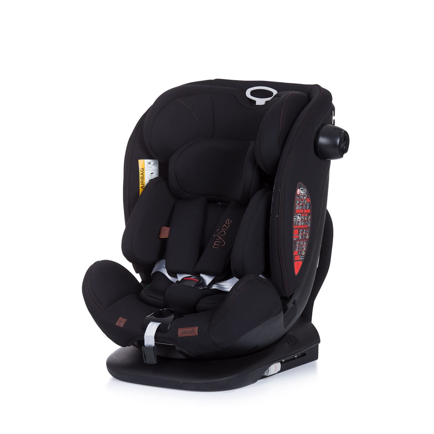 Chipolino Kindersitz i-Size My Size (40 - 150 cm) Isofix verstellbar SPS Reboard schwarz