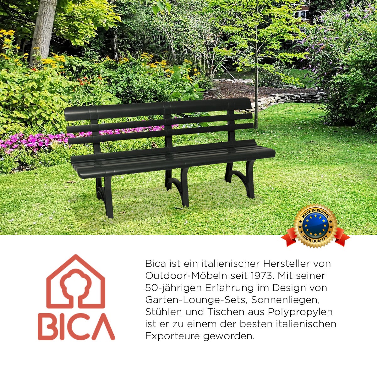 BICA Olimpia 3-zits tuinbank in antraciet