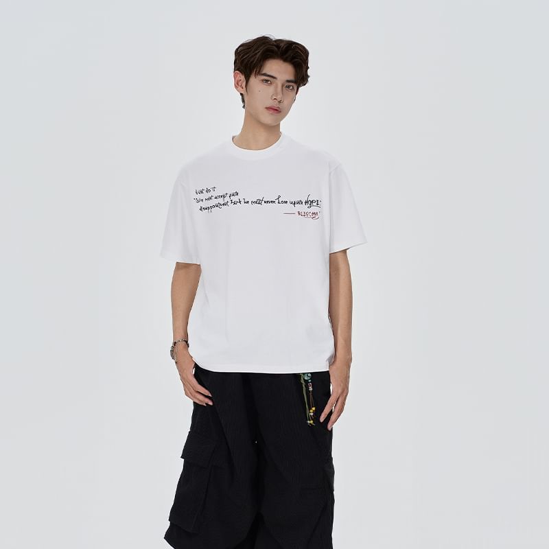 VEAZ - T-shirt met korte mouwen, ronde hals en belettering