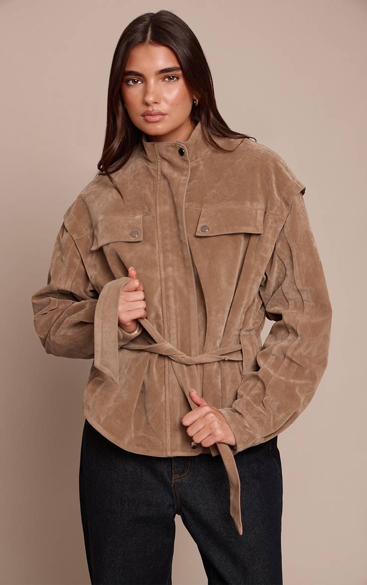 Champignon Veste À Taille Basse Ceinturée En Synthétique