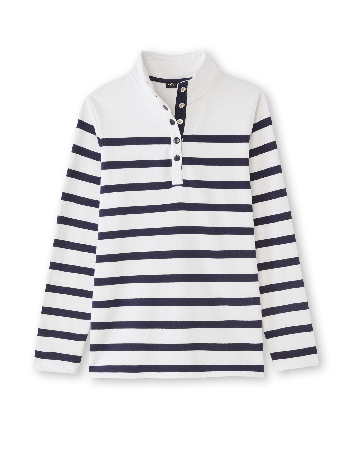 Sweat-shirt rayé col montant