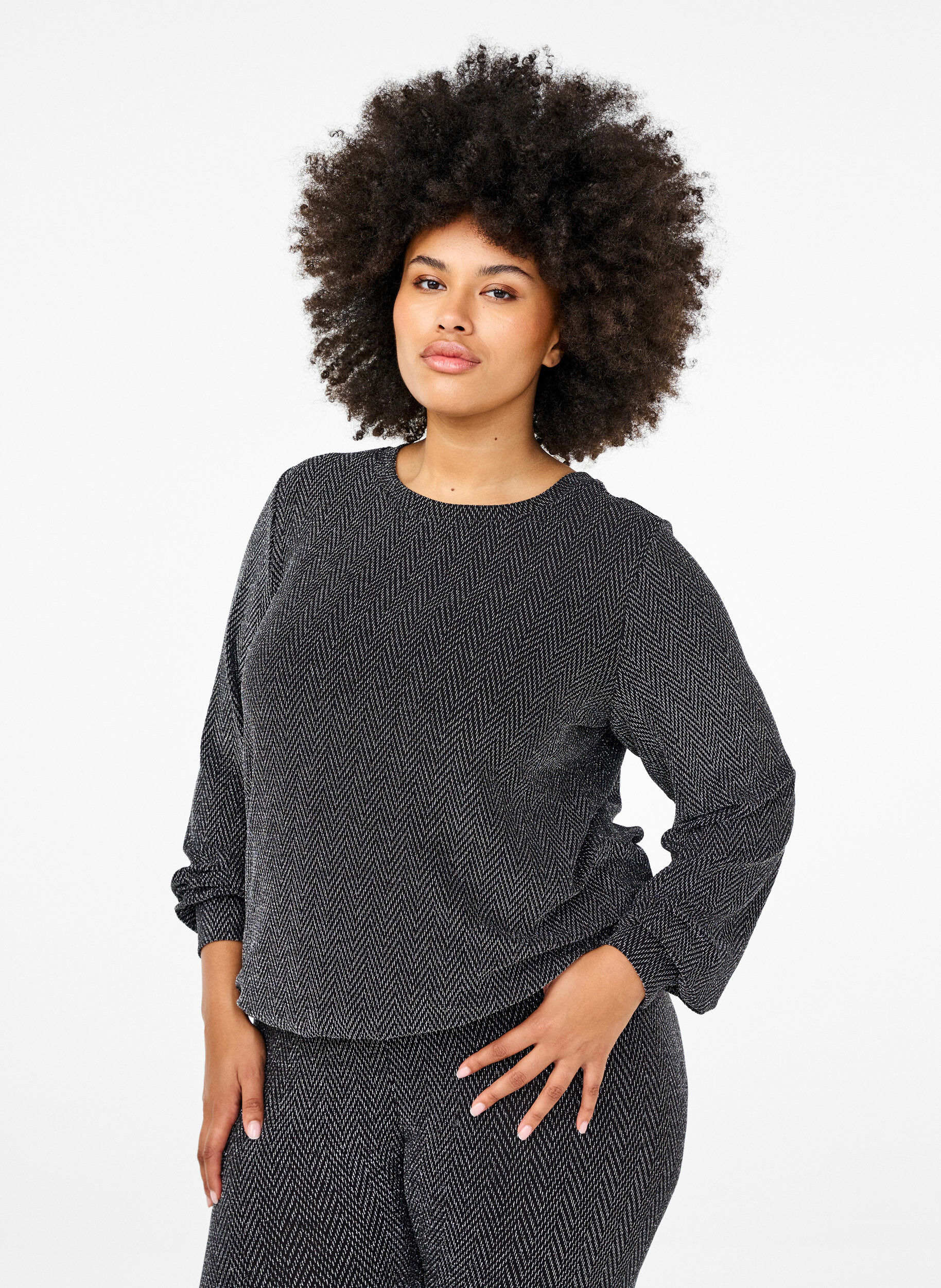 Bluse med glimmer mønster