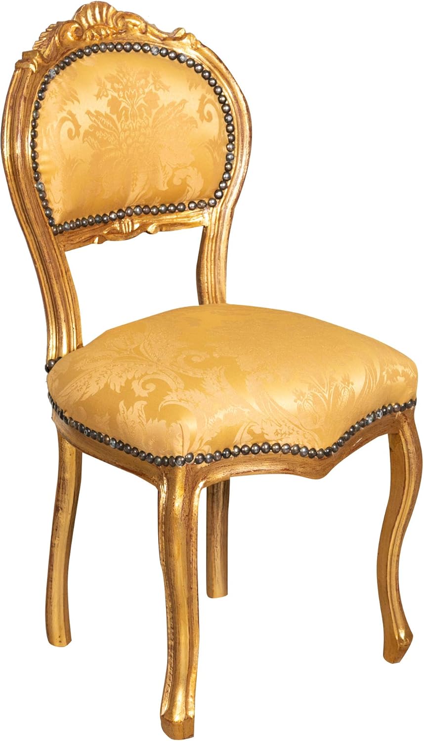Biscottini Barock Stuhl 90x45x42 cm | Esszimmerstuhl Handwerklich | Barock Möbel für Schlaf- und Wohnzimmer