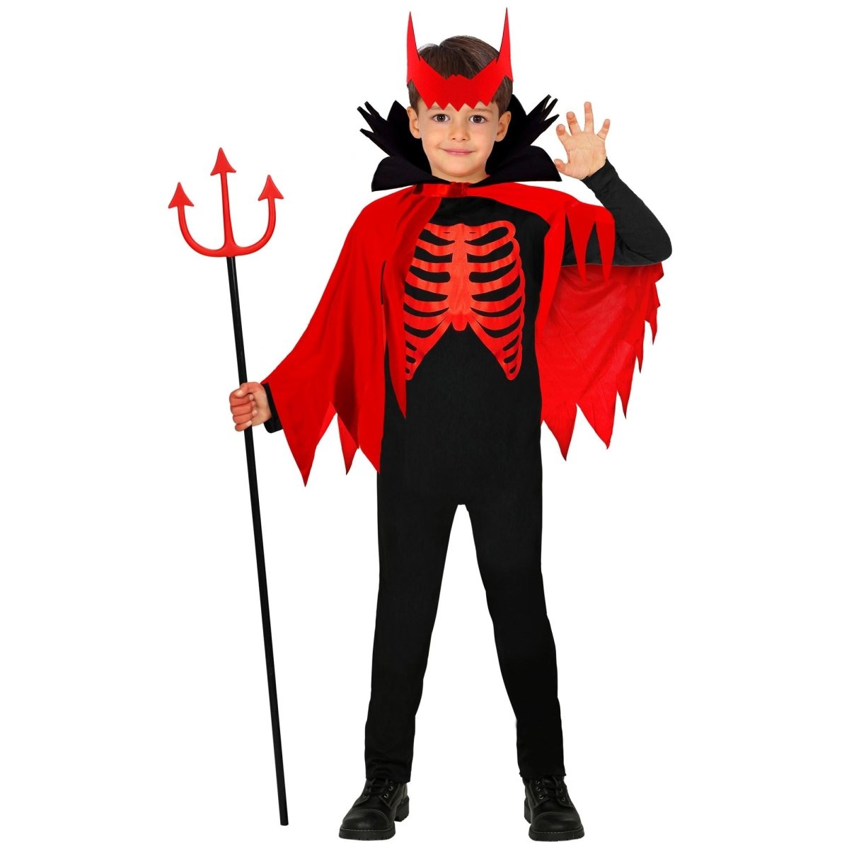 Halloween Kostuum Zwart Rood Jongen Duivel