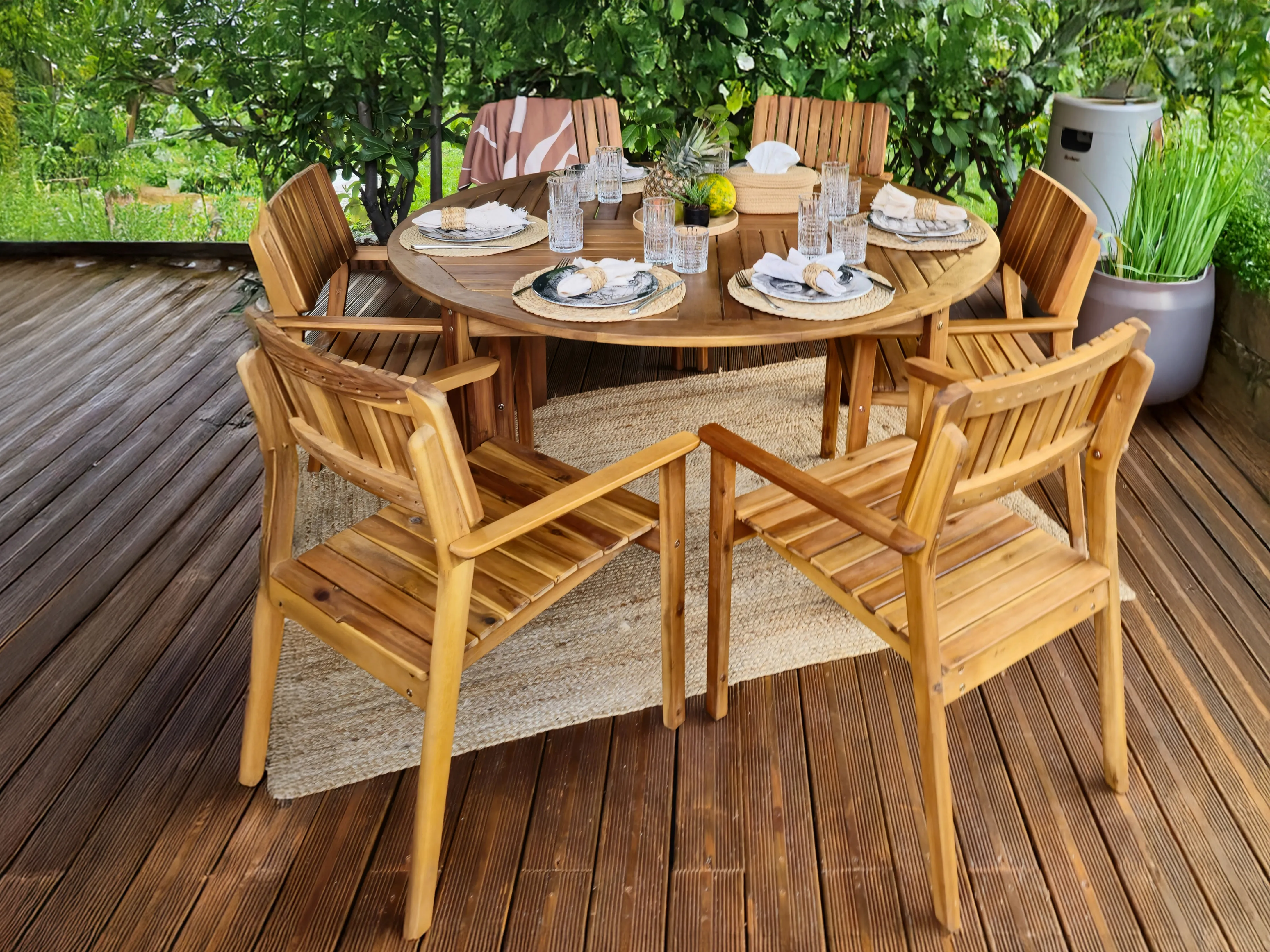 Tuinset 6-zits AGELLO Acaciahout Bruin