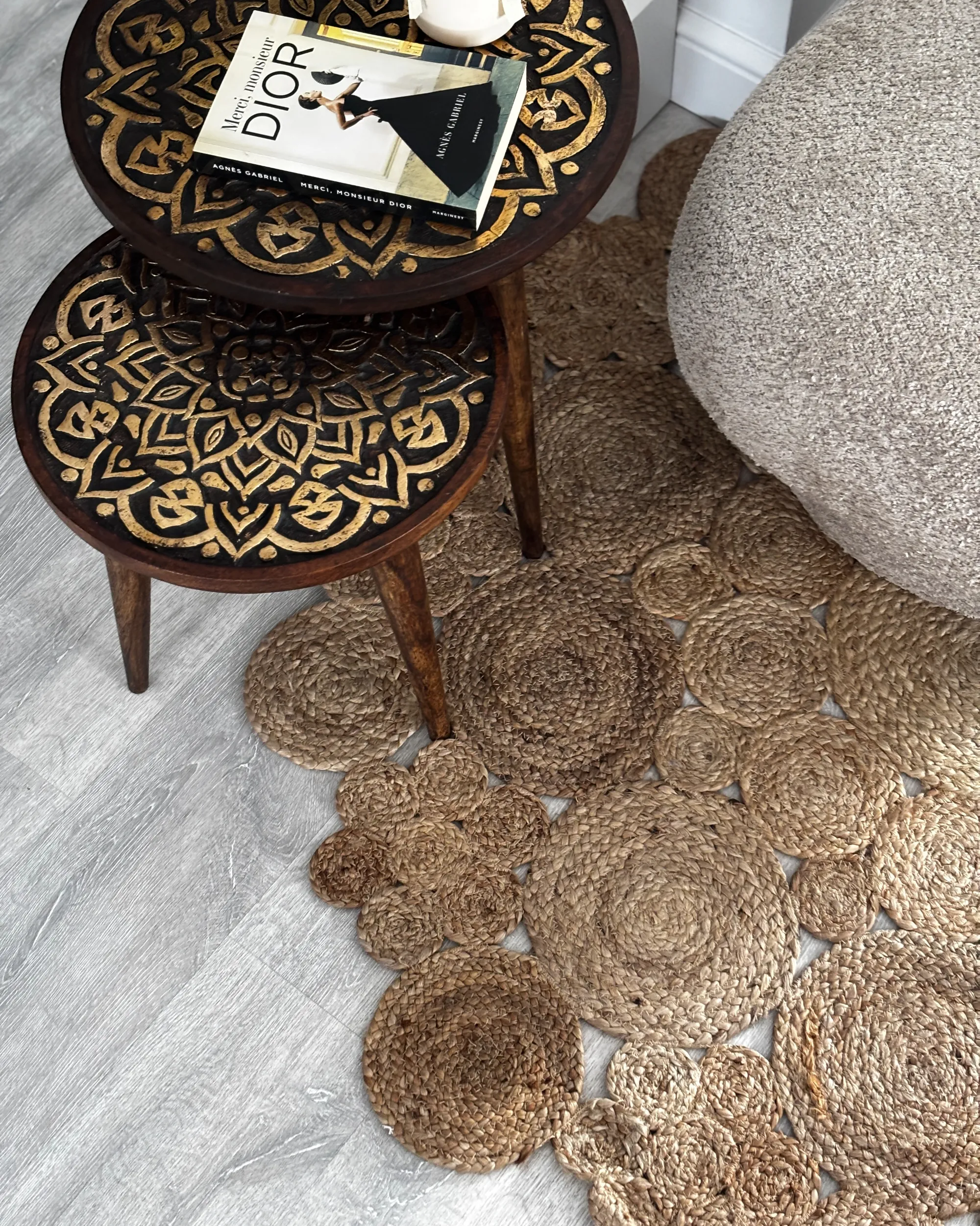 Vloerkleed GERDEK Beige ø 135 cm Jute