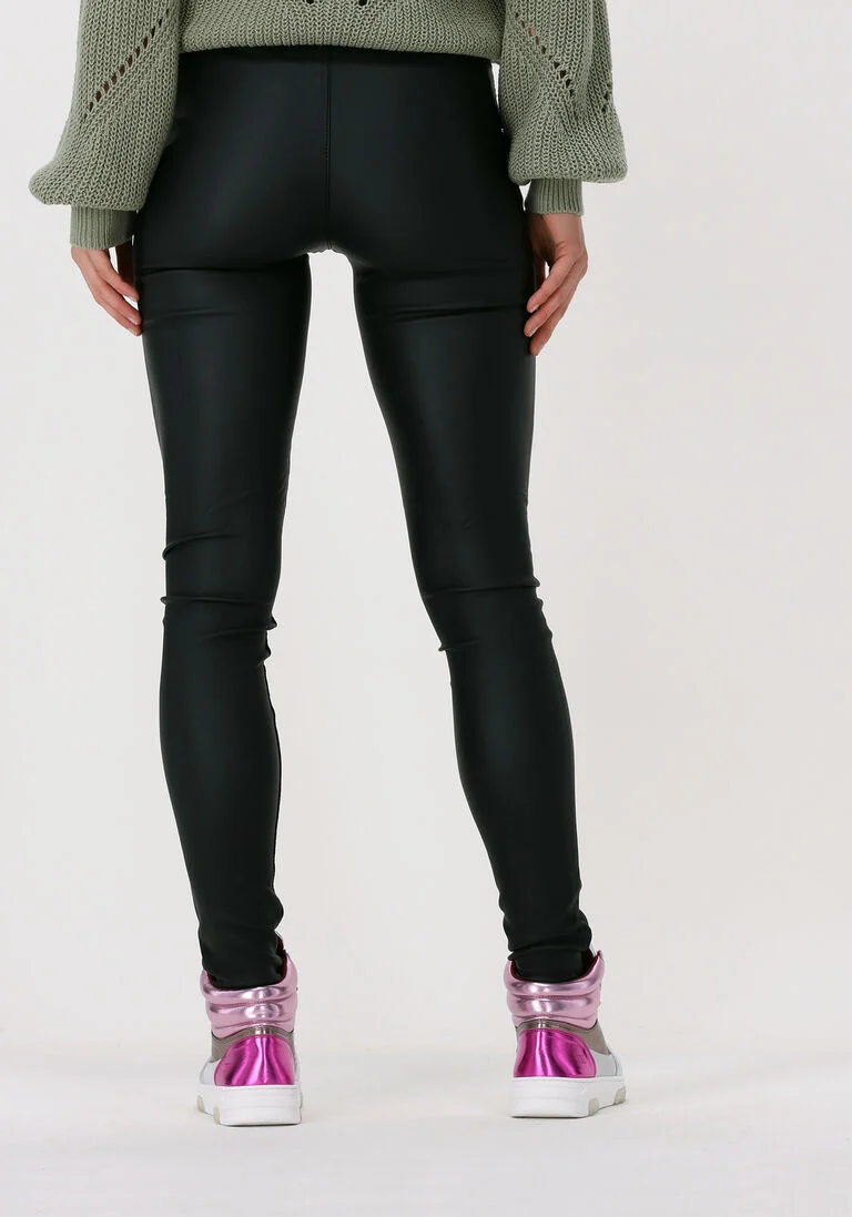 OBJECT zwarte object legging objbelle mw coated leggings no