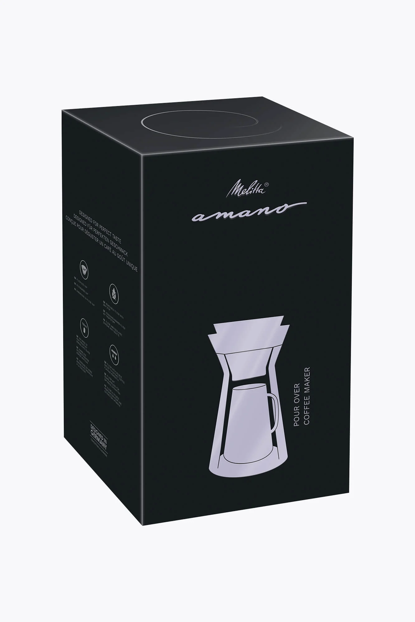 Melitta® Amano Kaffeebereiter Schwarz-Silber