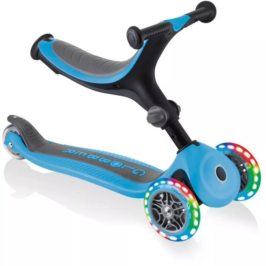 GLOBBER GO-UP FOLDABLE PLUS LIGHTS hellblau - mit Leuchtrollen