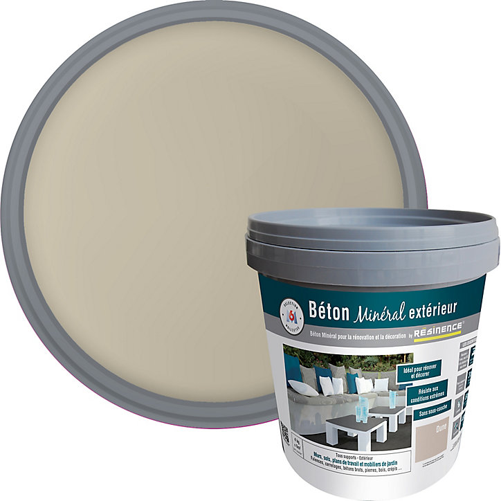 Enduit béton minéral Résine extérieur nce dune mat 4kg