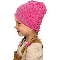 Bonnet jersey pour enfants ReflActions 'Diamant', rose