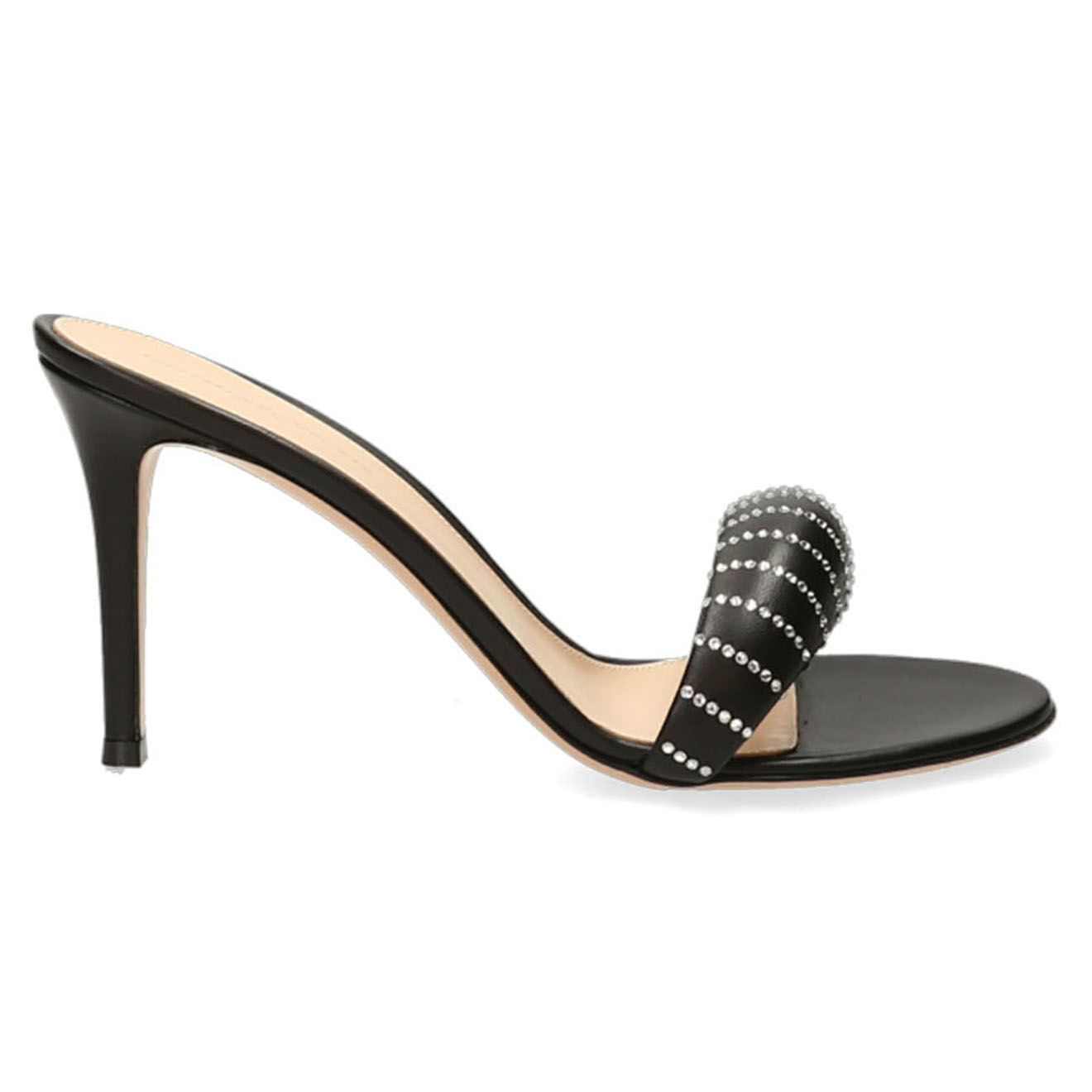 Gianvito Rossi Mules en Cuir Bijoux noires - Talon 8.5 cm