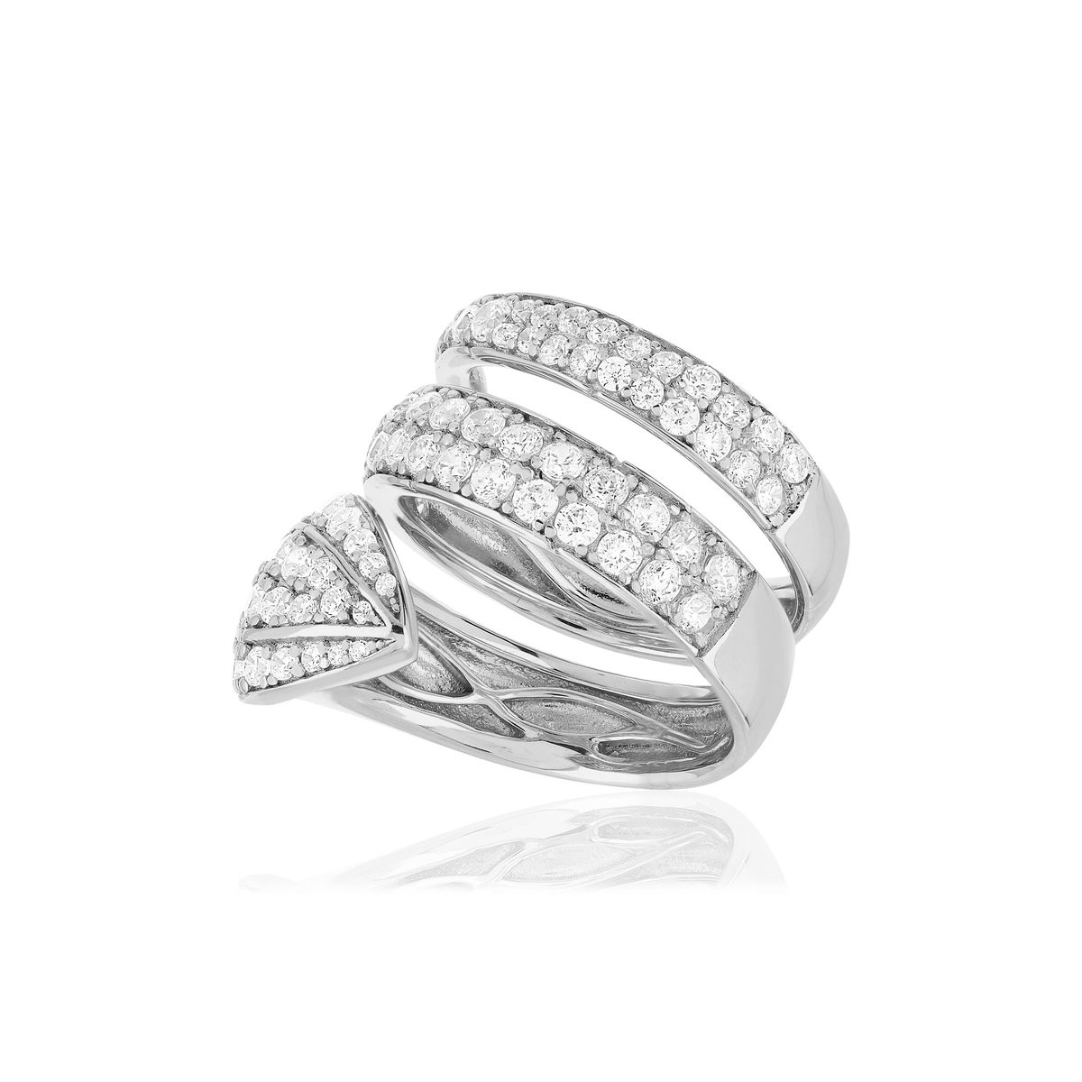 Bague argent 925 serpent zirconias
