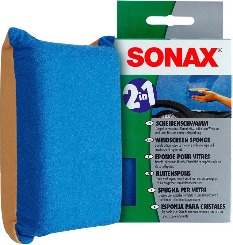 Sonax - Ruitenspons - Groen - Blauw - Twee-in-één Ontwerp