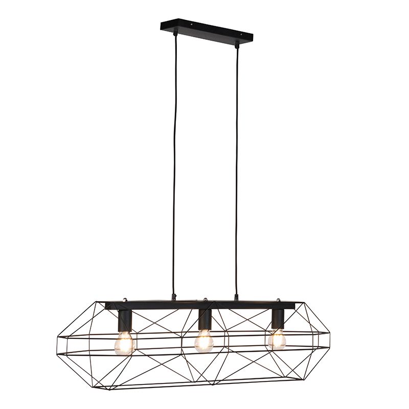 Industriële hanglamp zwart 3-lichts - Carcass