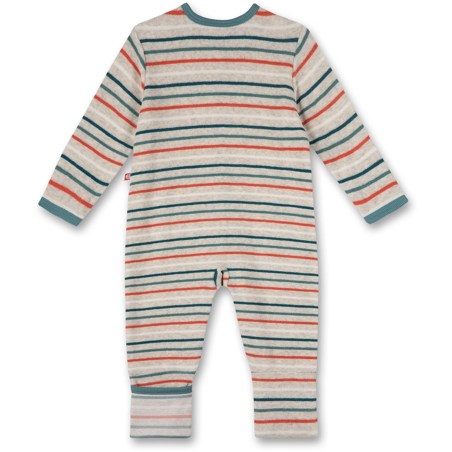 Sanetta Frottee-Overall beige gestreift