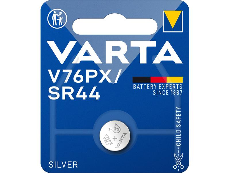 Varta Knopfzelle V76PX / SR44 , 1 Stück Knopfzelle V362