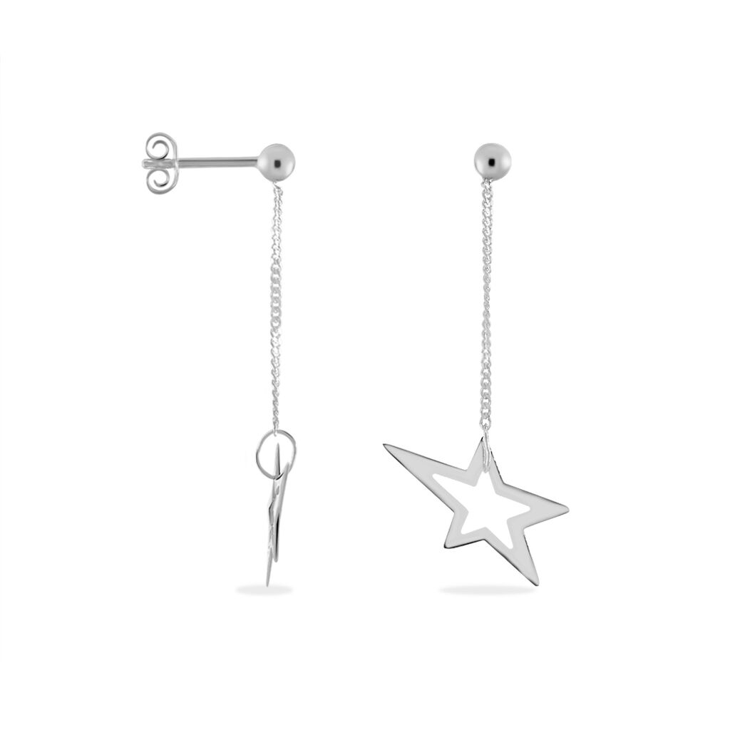 Boucles D'oreilles Pendantes Eloisa Argent Blanc