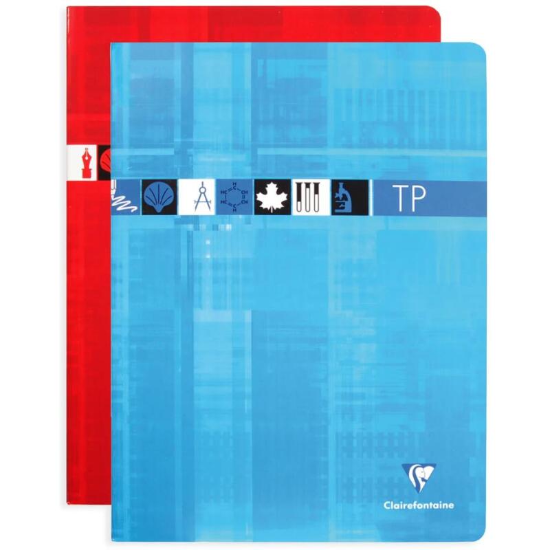 Cahier Travaux Pratiques piqué 24x32cm 80 pages grands carreaux + uni Couleur aléatoire - Assortis