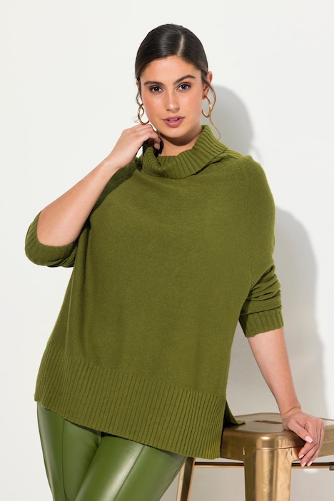 Pullover, Oversized, Rollkragen, Raglan-Langarm