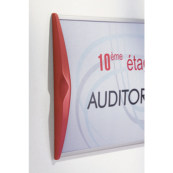 Plaque professionnelle personnalisée Pyxis 21 x 29,7 cm rouge