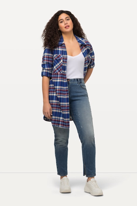 Boyfriend-Jeans, Destroy-Effekte, weites Bein, Stretch