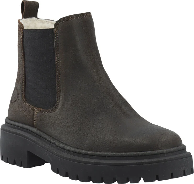 Cashott CASLEA Chelsea Boot Warm Lining Oil Suede Coffee
