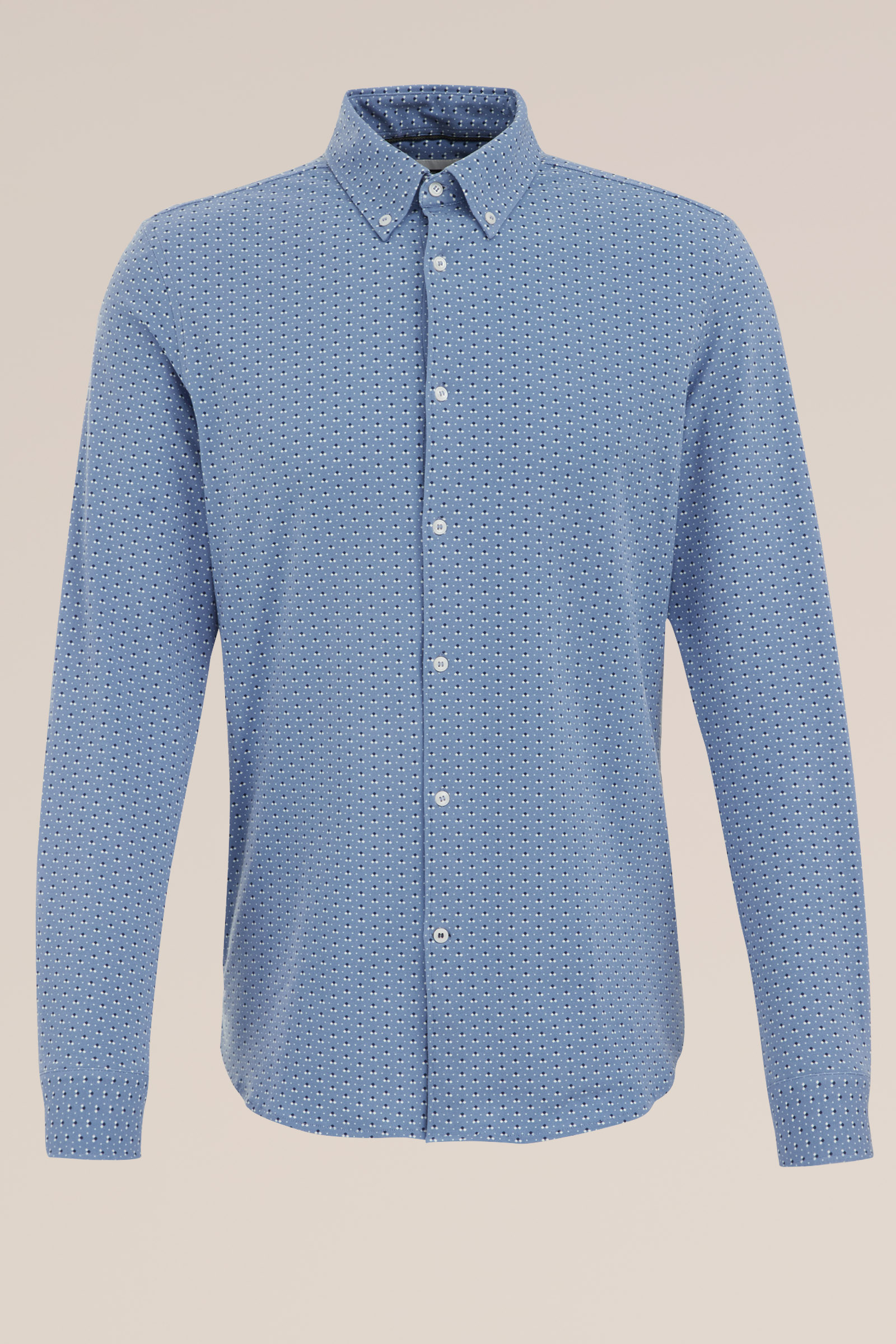 jersey overhemd met dessin WE Fashion Grijsblauw