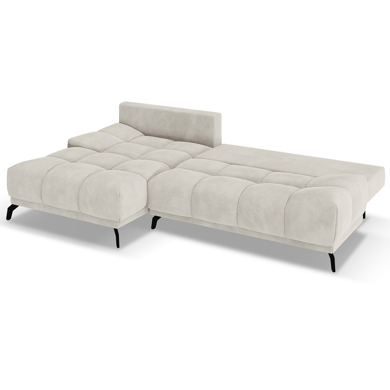 Windsor & Co Canapé d'angle Gauche Convertible avec Coffre Cirrus 5 Places beige clair - 290x182x90 cm