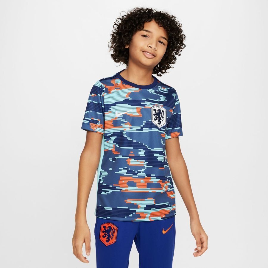 Pays-Bas T-shirt d'Entraînement Dri-FIT Academy Pro Avant-Match - Bleu/Blanc Enfant