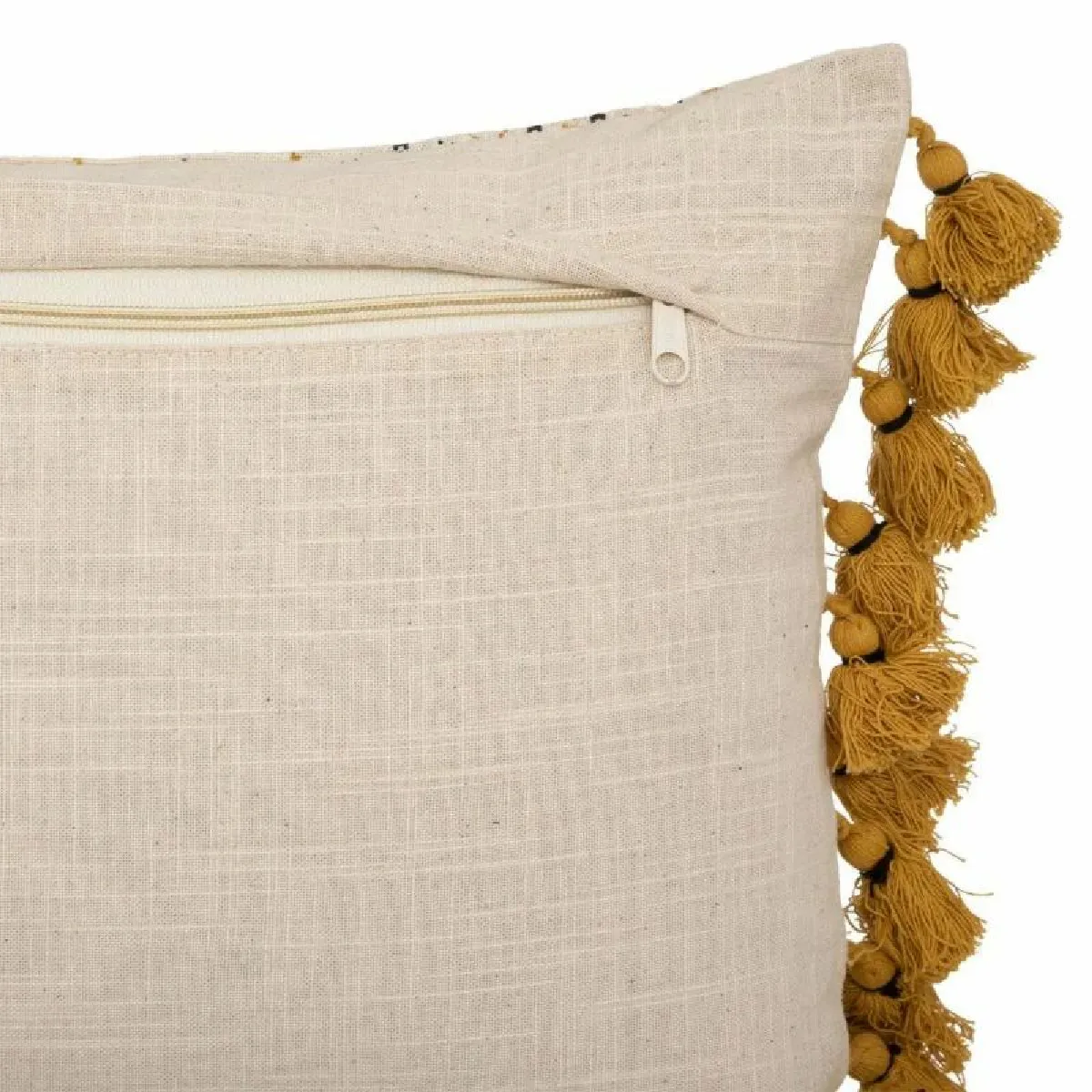 Housse de Coussin Rayures Ivoire & Ocre