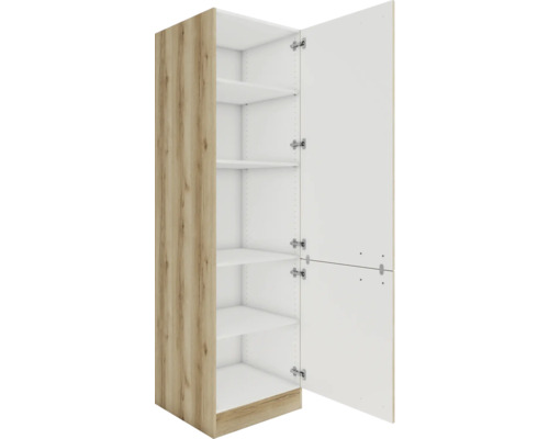Optifit pantrykast Livorno290 BxDxH 60x57,1x206,8 cm wild eiken mat getextureerd gedemonteerd scharnier omkeerbaar (links of rechts te monteren)